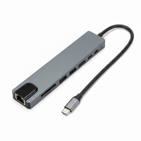 8 in 1 USB-C to HDMI (4K) Adapter With USB-C To USB | USB-C PD (87W)