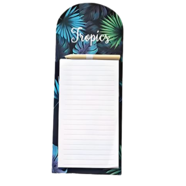 Tropical Magnetic Notepad with Pen - Shopping List Memo Pad