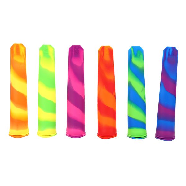 Multicolored Silicone Ice Cream Mold Set - 6 Pieces