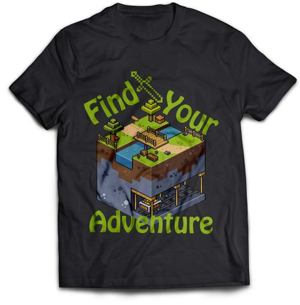 Pixel Art Boys T-Shirt - Find Your Adventure