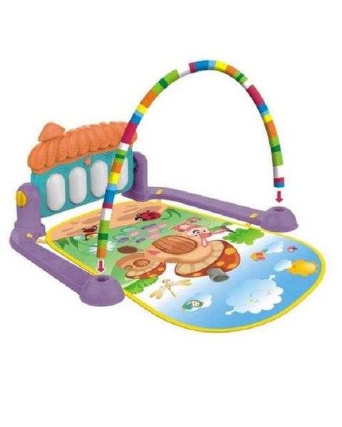 Interactive Baby Play Mat with Piano and Hanging Toys