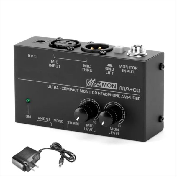 MA400 Headphone Preamplifier Microphone Preamplifier Audio 6.35mm &amp; 3.5mm H