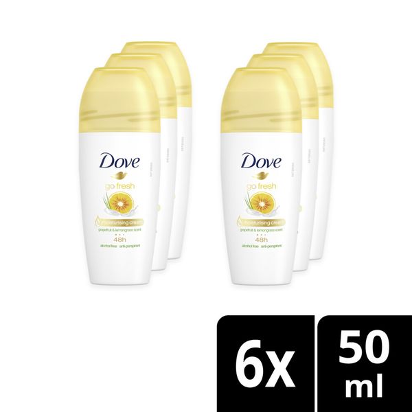 Dove Go Fresh Grapefruit and Lemongrass Antiperspirant Roll-On Deodorant 6x50ml