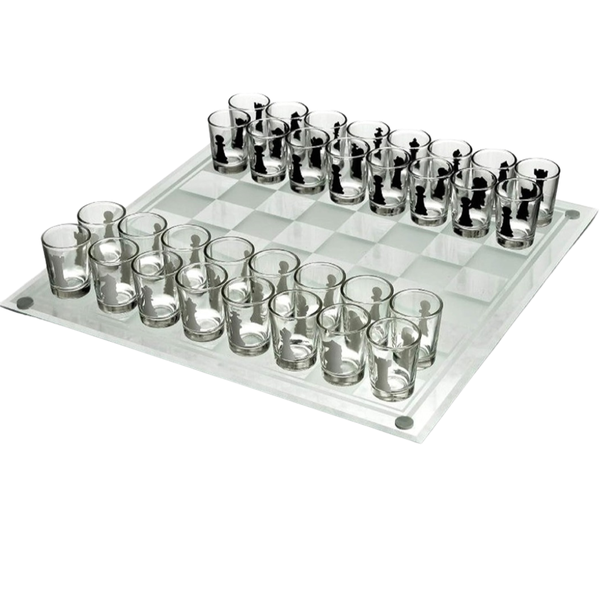 Drinking Glass Chess Game with Shot Glasses