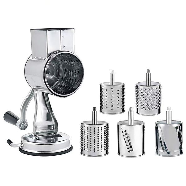 Stainless Steel Hand Cranked Grinder with 5 Detachable Blades