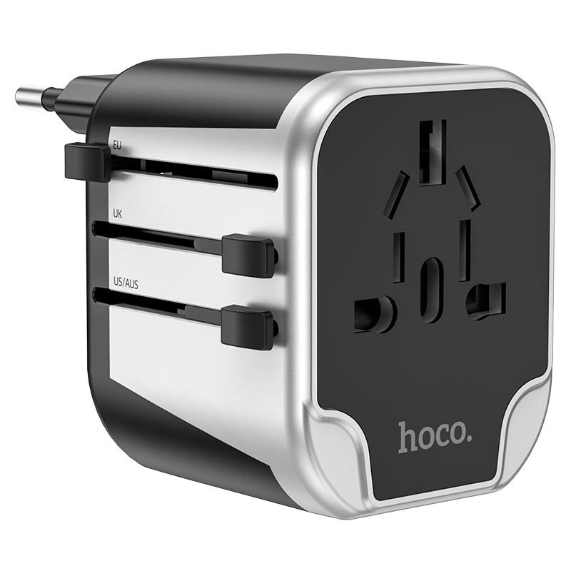 HOCO AC5 Universal Travel Adapter with 2 USB Ports 1 Socket 1 2W Output