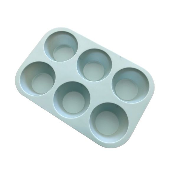 Silicone 6 Cup Muffin &amp; Cupcake Pans - Large 6.5cm x 3.5cm (Set of 2)