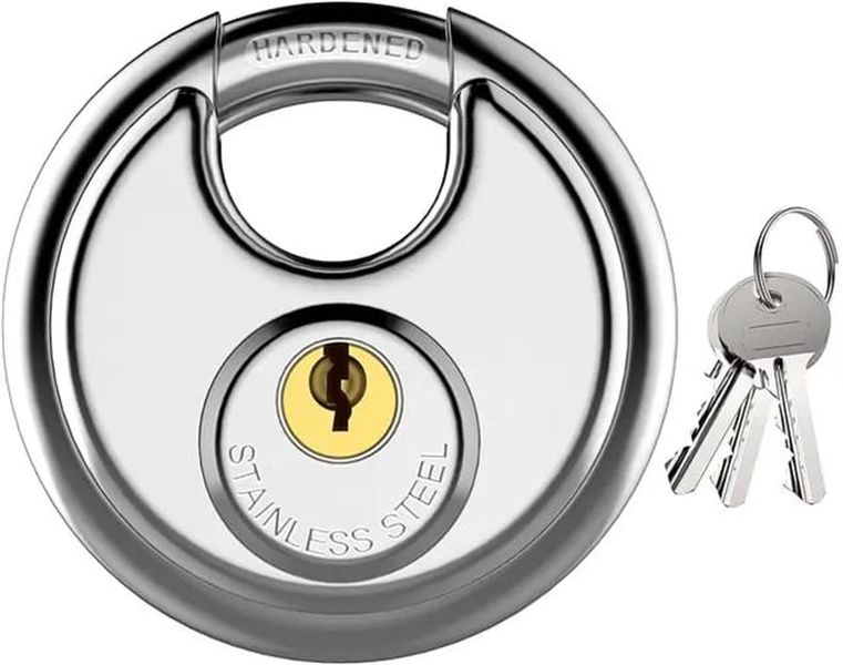 Stainless Steel Safety Round Disc Lock With Keys