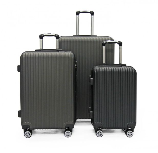 Side Kick Diamond 3 Piece Luggage Set - Charcoal