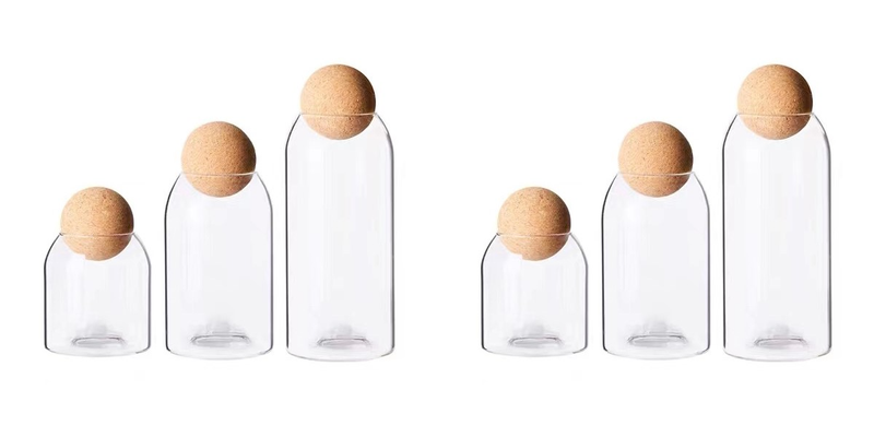 Set of 6 Storage Bottle with Round Cork