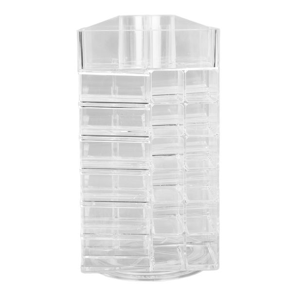 Rotating Lipstick Organizer, 53-Slot Transparent Cosmetic Display Tower