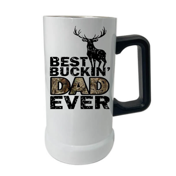 Best Buckin Dad - Sublimated Double Wall Stainless steel 750ml Beer Mug