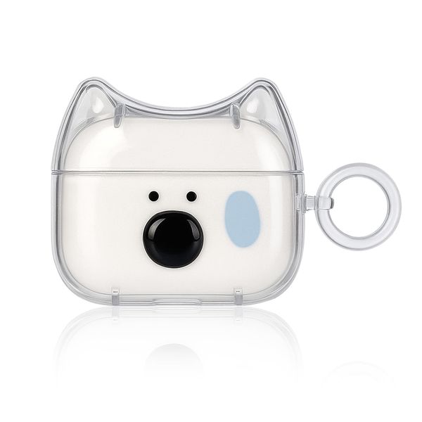 Cute Sweat Dog Design Clear TPU Case Compatible with Airpods 4 2024