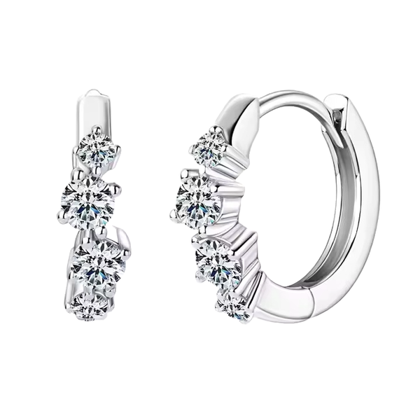 Cartilage Moissanite Diamond 18k Silver Gold Plated Huggie Hoop Earrings