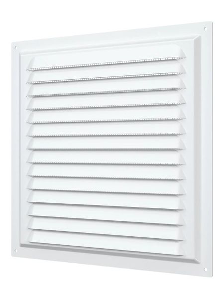 Ventilation wall cover grille 250 x 250mm galvanised steel White