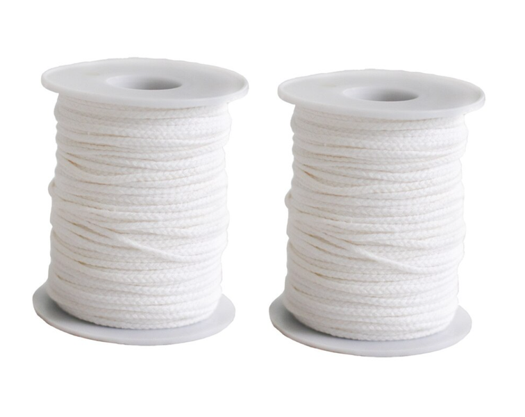 Twin Pack - 61m Roll of Candle Wick - Cotton Braid, For Candle Making