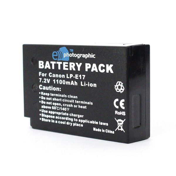 E Photographic 1100mAh LP-E17 Generic Battery &amp; USB-C Cable for Canon