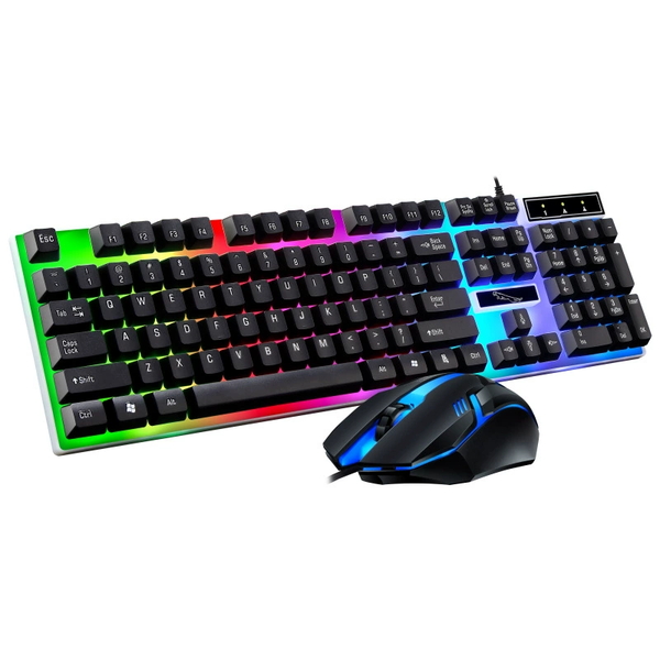 Gaming Keyboard and Mouse Ergonomic Combo -Wired - With RGB Backlit - (GC)