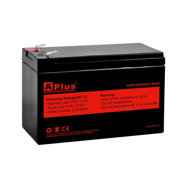 A Plus - Lead-Acid Rechargeable Battery - 12V 9Ah - Black