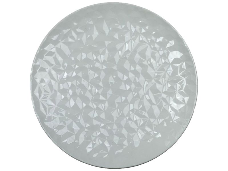 Plate Facet Round White 34x34x2 Platter