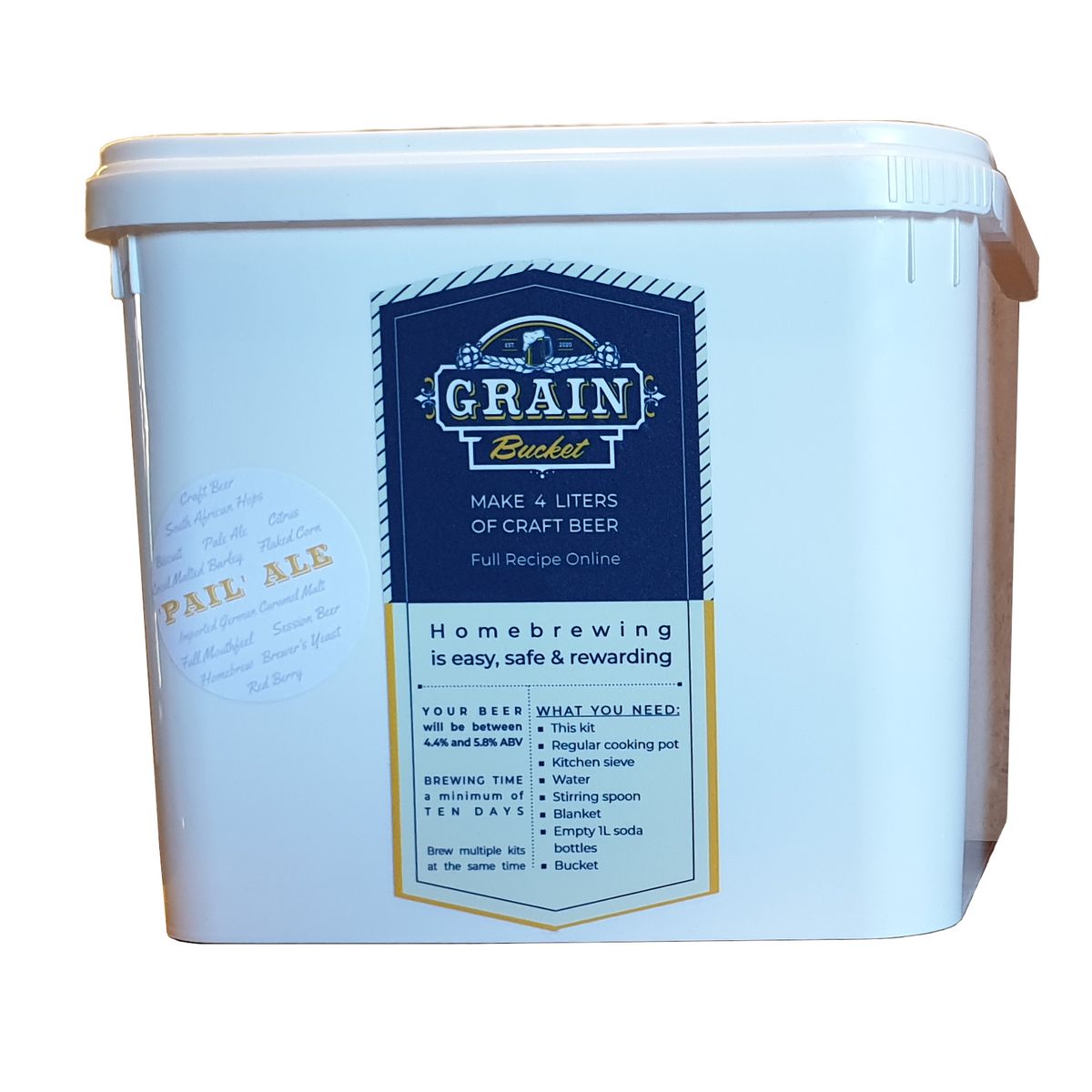 Grain Bucket 4 Litre Craft Beer Home Brewing Kit 'Pail' Ale Shop