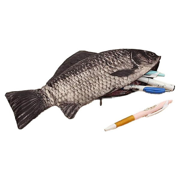 Fish Shaped Pencil Case Novelty Fish Pen Bag Funny Pencil Case