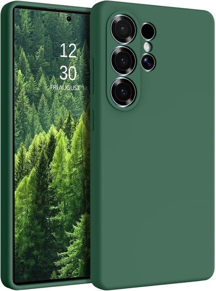 Silicone Case Compatible with Samsung Galaxy S25 Ultra - Dark Green