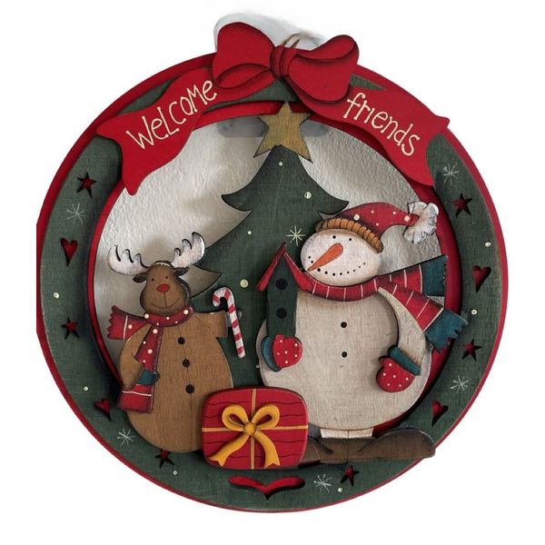 Round Christmas Wall Decoration- Welcome sign