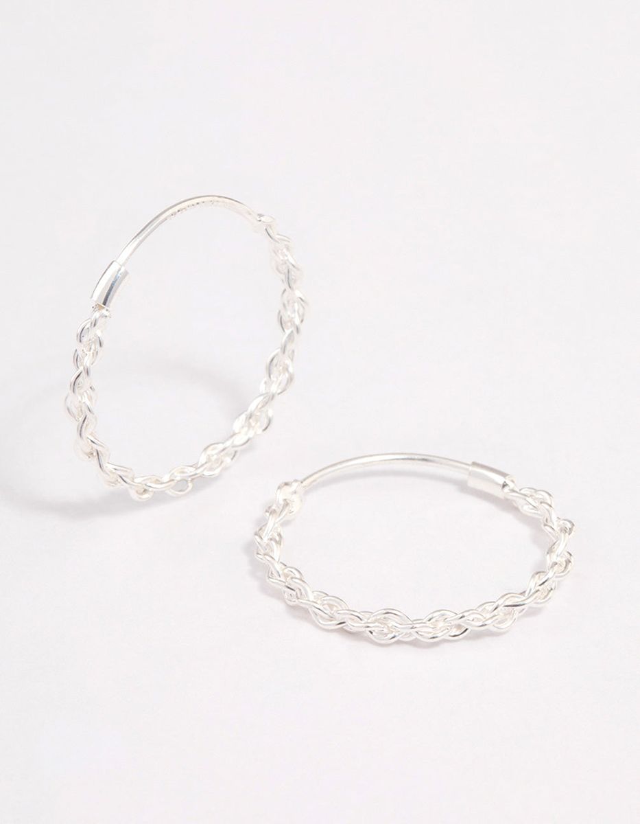 Sterling Silver Chain Hoop Earrings Shop Today. Get it Tomorrow