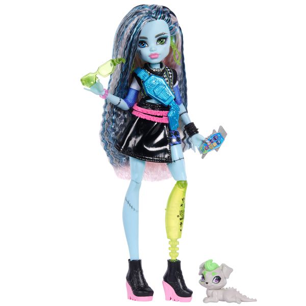 Monster High Frankie Stein Fashion Doll in Black Pleather Skirt