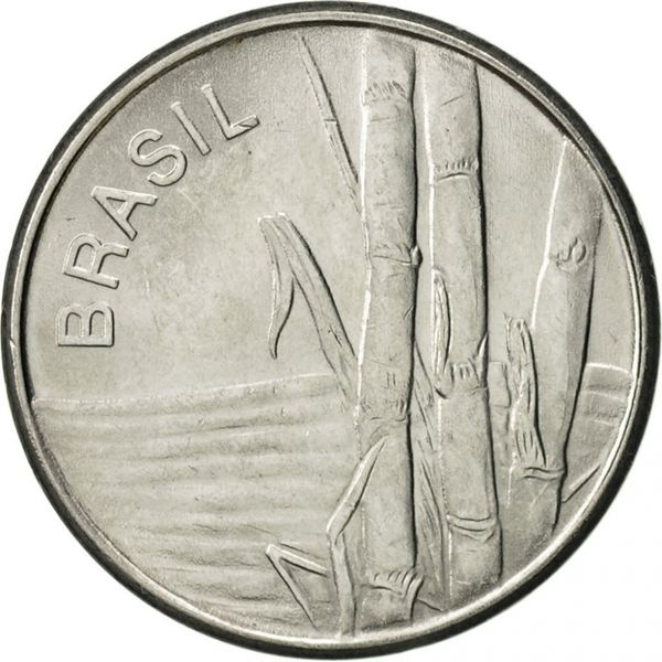 1979 Brazil 1 Cruzeiro Sugarcane And The Country Name Brasil