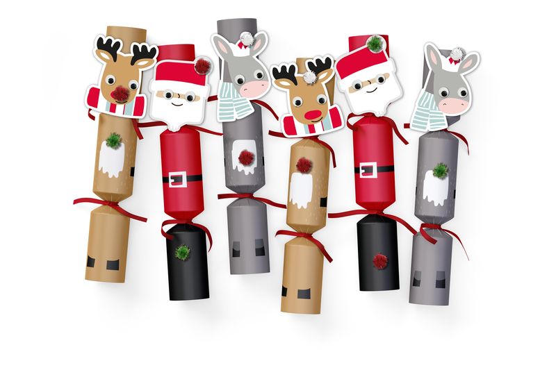 Holly &amp; Ivy Christmas Crackers - Make Your Own - Santa and Friends