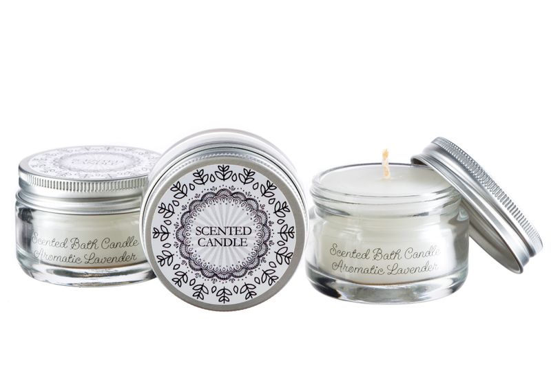 Vensico - Small Scented Bath Candles With Soothing Aroma - Pack of 3