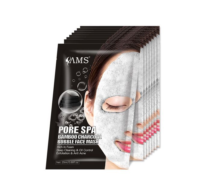 Pore Spa Bamboo Charcoal Bubble Face Mask - Set of 10