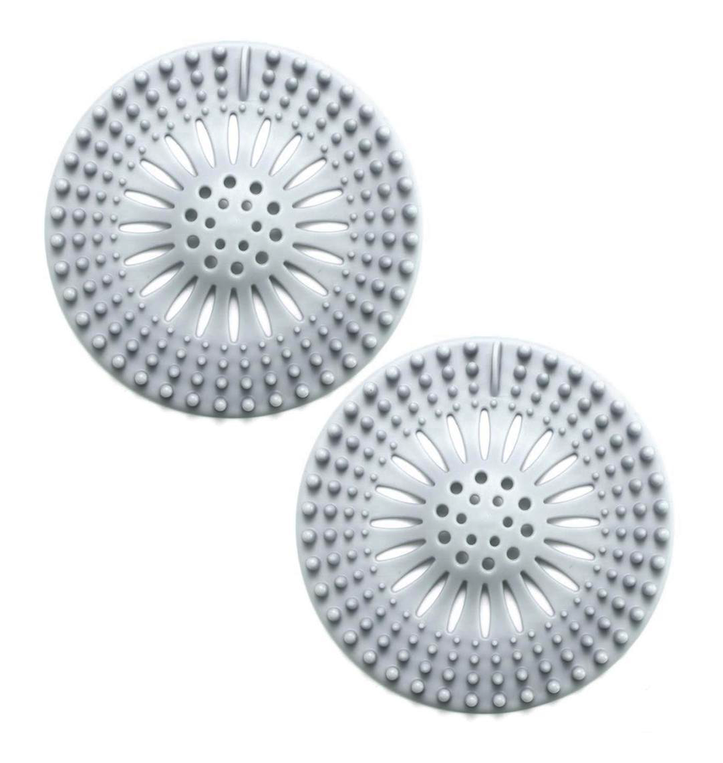 Drain Hair Catcher X-Protector 2 Pcs - Self-Adhesive Shower Drain Hair Catcher - Hair Catcher Shower Drain - Silicone Shower Drain Cover - Grey Sink