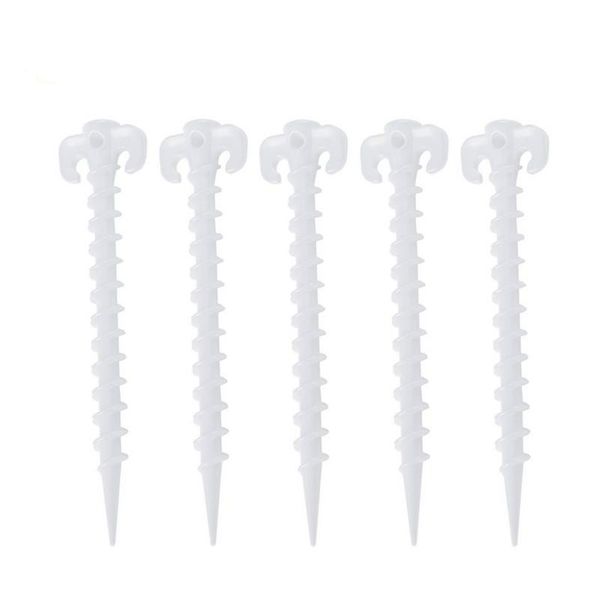 10 Pieces Luminous Camping Tent Screw Pegs (20cm Long)