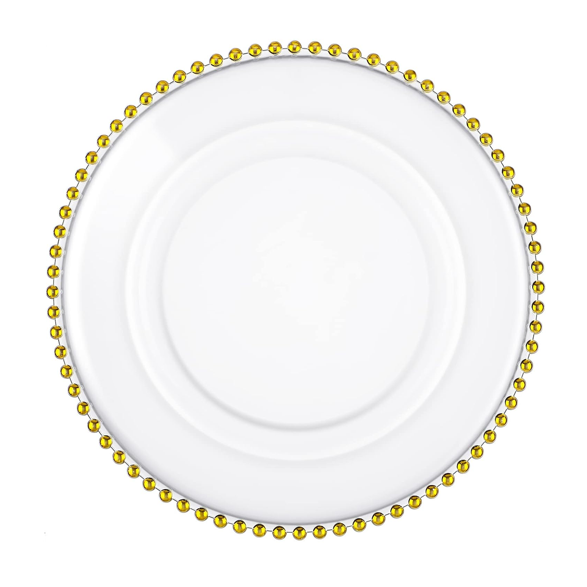 4 piece clear glass charger 13 inch dinner plate with 0 5 cm metallic