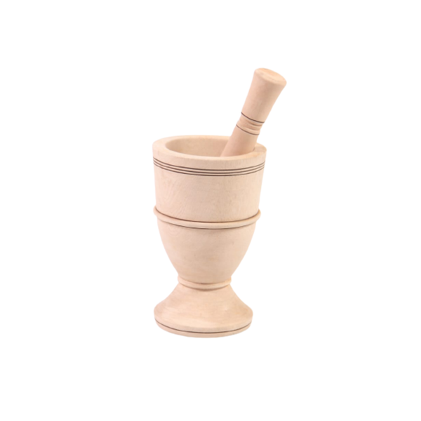 Wooden Mortar &amp; Pestle Herbs Garlic ginger Pounder Press Spices Set Kitchen