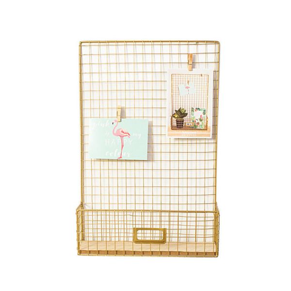 Gold Wall Hanging Ross Storage Nordic Diy Iron Mesh Multifunctional Photo
