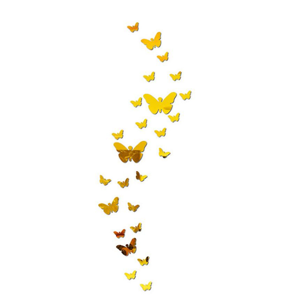 Gold Butterfly Mirror Wall Stickers