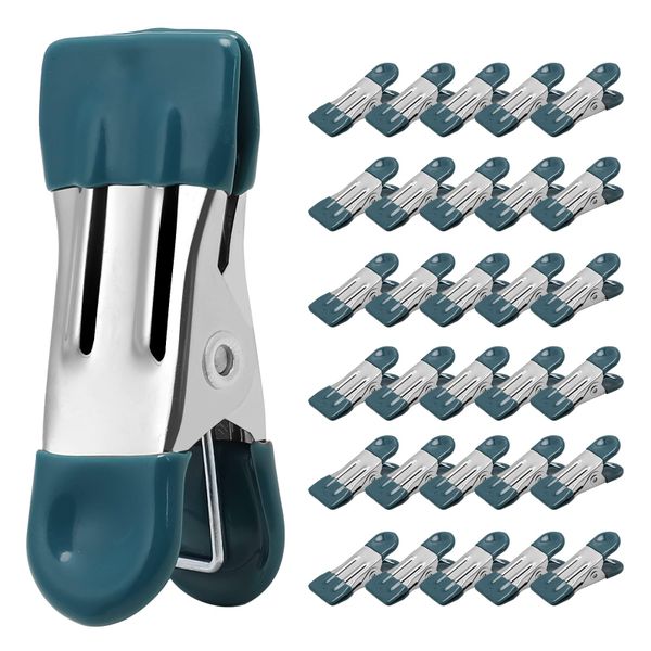 Stainless Steel Clothes Pins - 2.17 Inch Rubber Grip Laundry/Food/Bag Clips