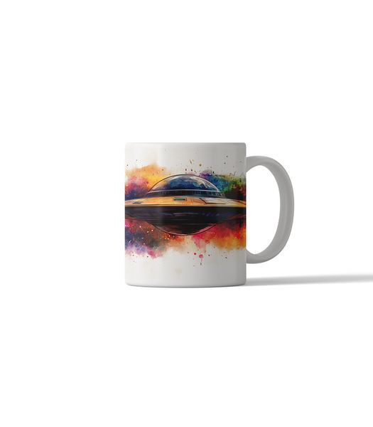 Printed Coffee Mug - Retro UFO DSG 11