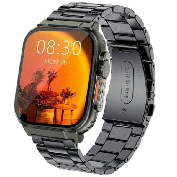 LIGE -IP68 Waterproof Stainless Steel Smart Watch With Call Function -Black