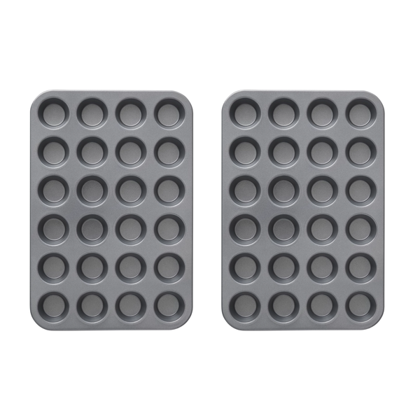 24 Hole Mini Muffin &amp; Cupcake Pan - 2 Pack