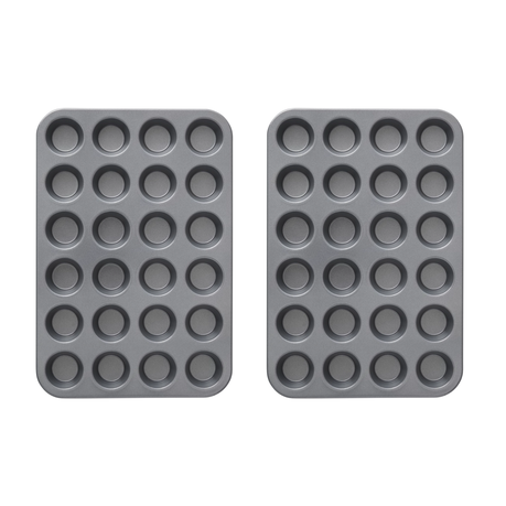 24 Hole Mini Muffin Cupcake Pan 2 Pack