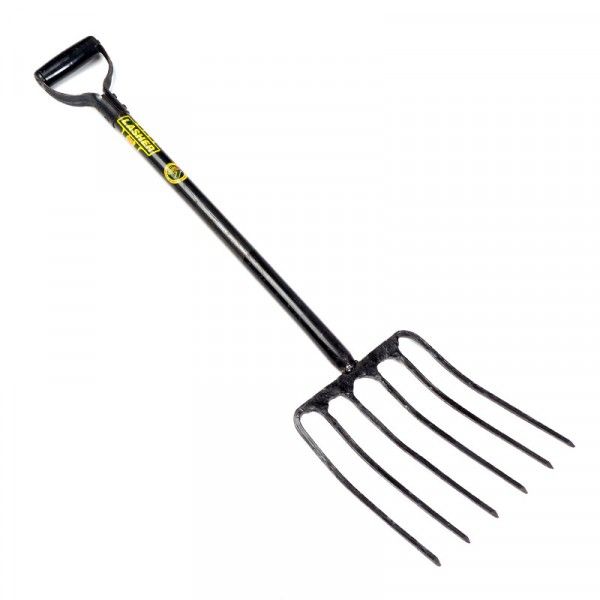 Lasher D-Grip Steel Handle 6 Prong Manure Fork