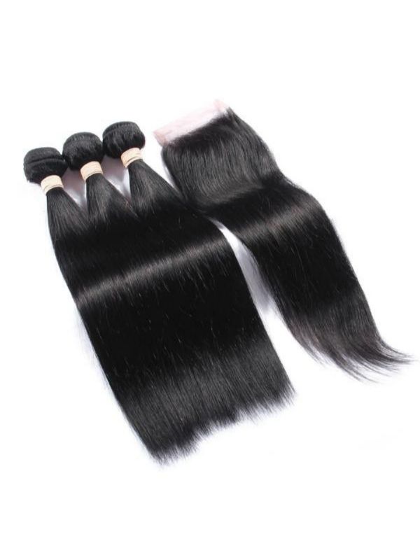 3 Bundles 100% Brazilian Straight Hair with 4x4 Closure 10 Inch- Grade 12A | Shop Today. Get it ...