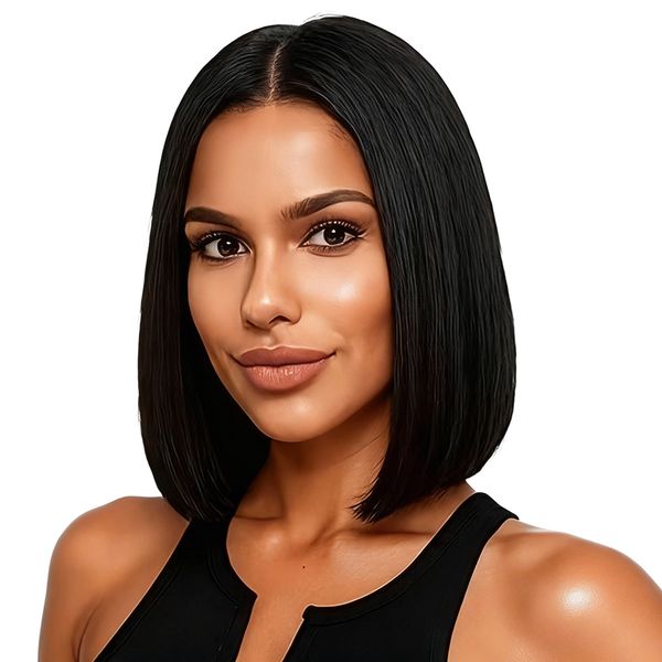 Geebuy Short Straight Bob Wig 10 Inch - 13x4 Glueless Lace Front