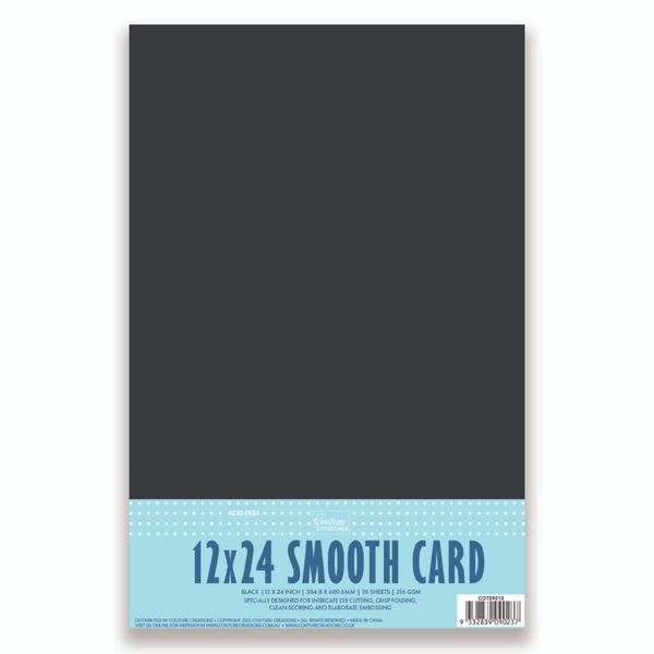 Smooth Cardstock 12x24 - Black - (216gsm, 10 Sheets per pack)