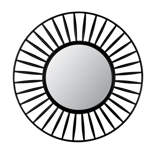 Home Quip - Black Round Radiance Mirror - 56cm x 56cm